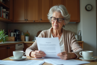 Professeure retraitée en cuisine chaleureuse
