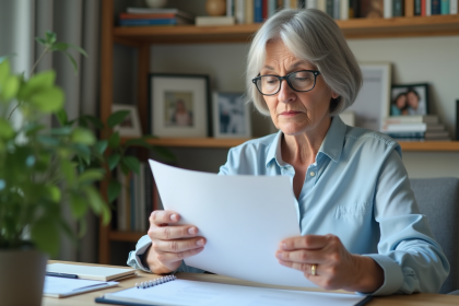 Femme d'âge moyen avec lunettes dans un bureau confortable