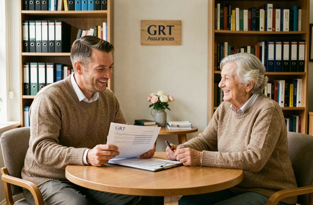 Conseiller de GRT Assurances Et Conseils accompagnant un couple dans la révision de leur contrat d'assurance