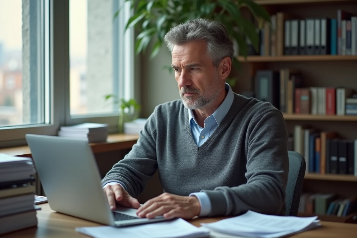 Homme d affaires travaillant dans un bureau à domicile