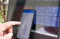black android smartphone turned on screen